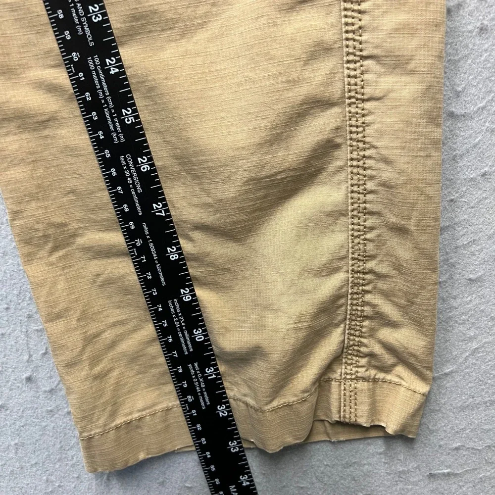 LL Bean Cargo Pants Mens 32W 34L Khaki Tan Natural Fit Cotton Utility 262570